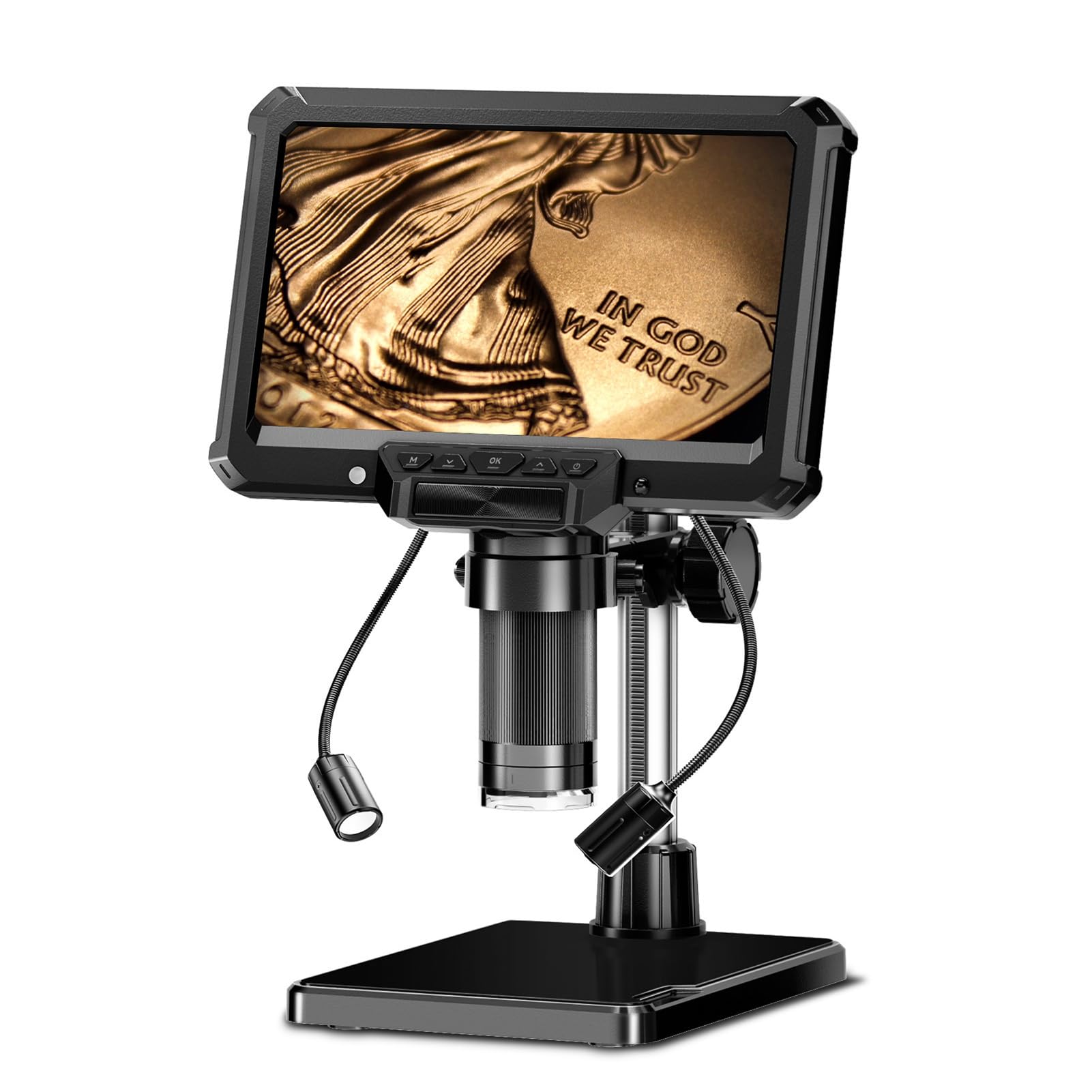 Microscopio Digital de 4,3 Pulgadas, Lupa HD 1080P con cámara de 10 MP, Pantalla LCD, Tarjeta TF de 32 GB, Luces LED, Vista de PC para Adultos, Soldadura, Sello,