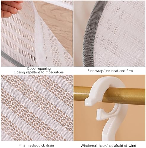 Miniatura 5 de Tendedero de secado de ropa plana – Red de malla plegable para ropa sucia, suéteres de lana antideformación, jaula de secadora para pescado seco,