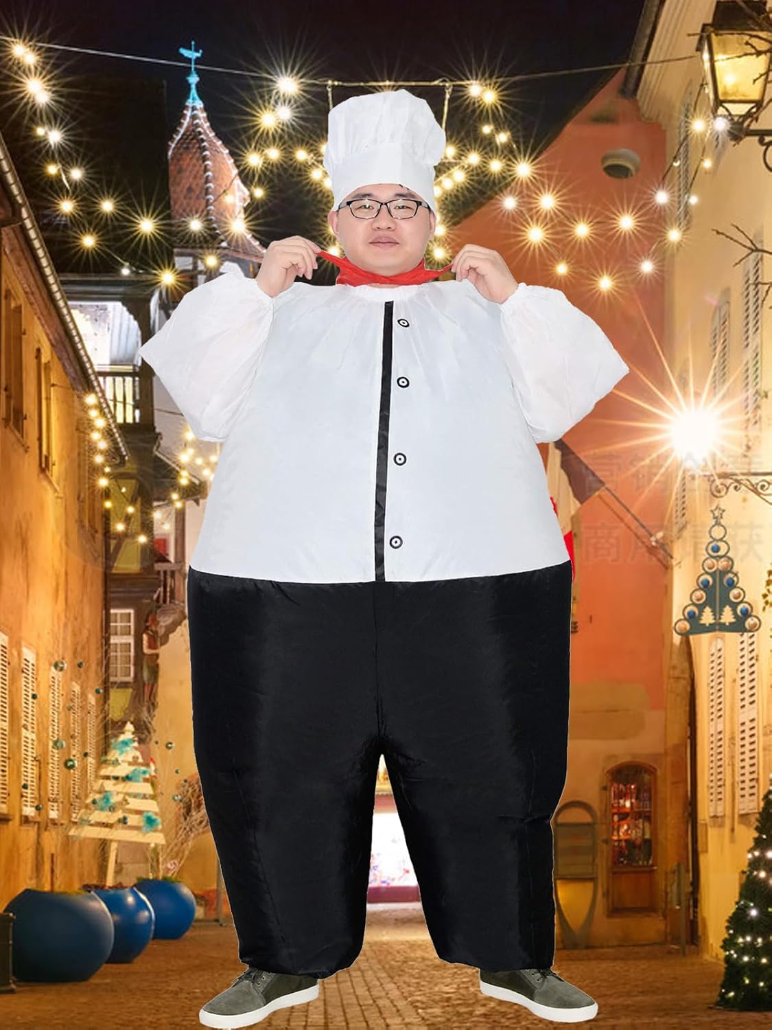 Inflatable Kitchen Cooking Chef Costume Blow Up Suit Fancy Dress