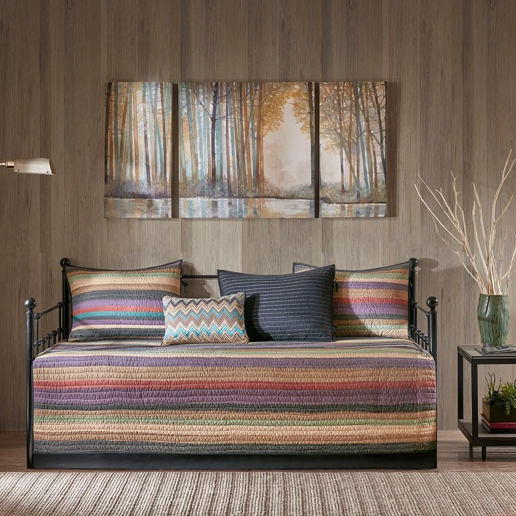 6 Pcs Reversible Daybed Cover Set Multi Daybed