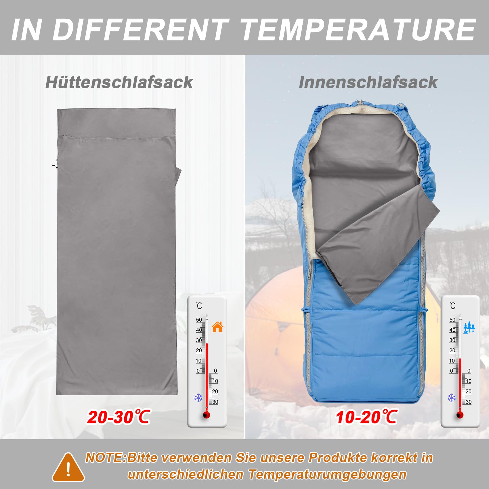 Sac à Viande 100% Coton – Draps de Sac de Couchage et Compact XL 220 x 95 cm – Respirant, Idéal pour Randonnée, Auberges et Camping