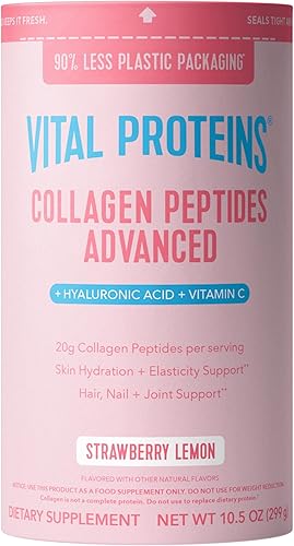 Miniatura 11 de Vital Proteins - Péptidos de colágeno en polvo avanzados con ácido hialurónico y vitamina C, suplementos de colágeno, sin sabor, 12 porciones