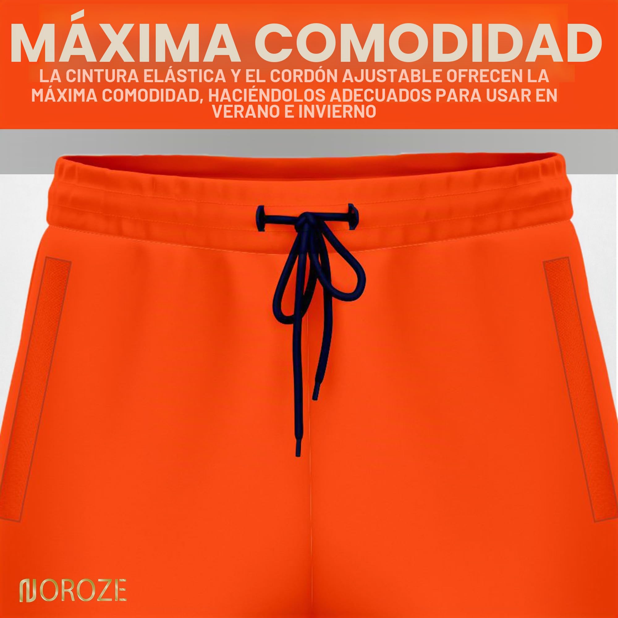 NOROZE Pantalones de Trabajo de Alta Visibilidad para Hombre, con Cinta Fluorescente Reflectante de Alta Visibilidad, Alta Visibilidad, Dos Tonos, Bolsillo Lateral, Pantalones de Trabajo