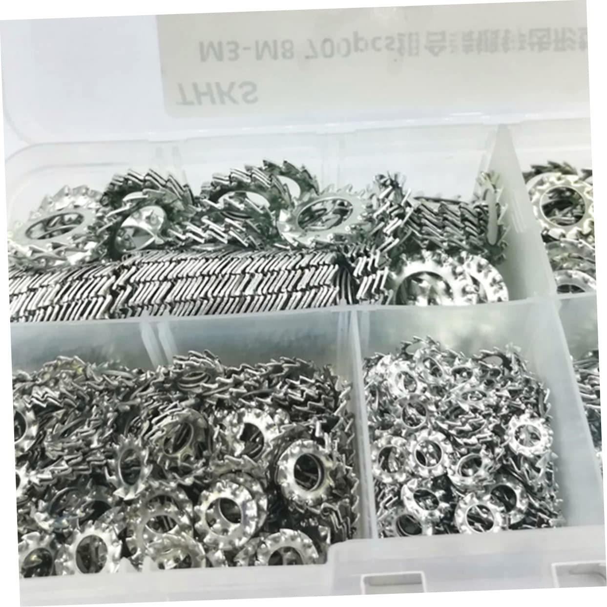 SOLUSTRE 2100stücke Galvanisierte Zähne Unterlegscheiben Externe Zahnscheiben Für Sumpfstecker Und Maschinen Praktischer Aufbewahrungsbox Für Elektrische Und Thermische Leitfähigkeit