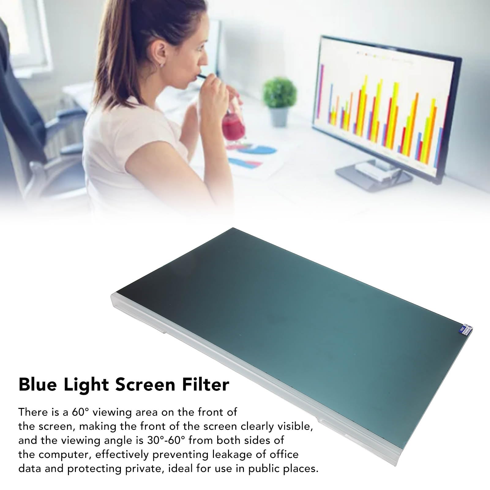 KUIDAMOS Protector de Pantalla Privado Colgante para Portátil de 21,5 Pulgadas, Bloqueo de Luz Azul, Protección UV, Perfecto para Jugadores y Estudiantes, Acrílico de Alta Transmitancia, 1 Pieza