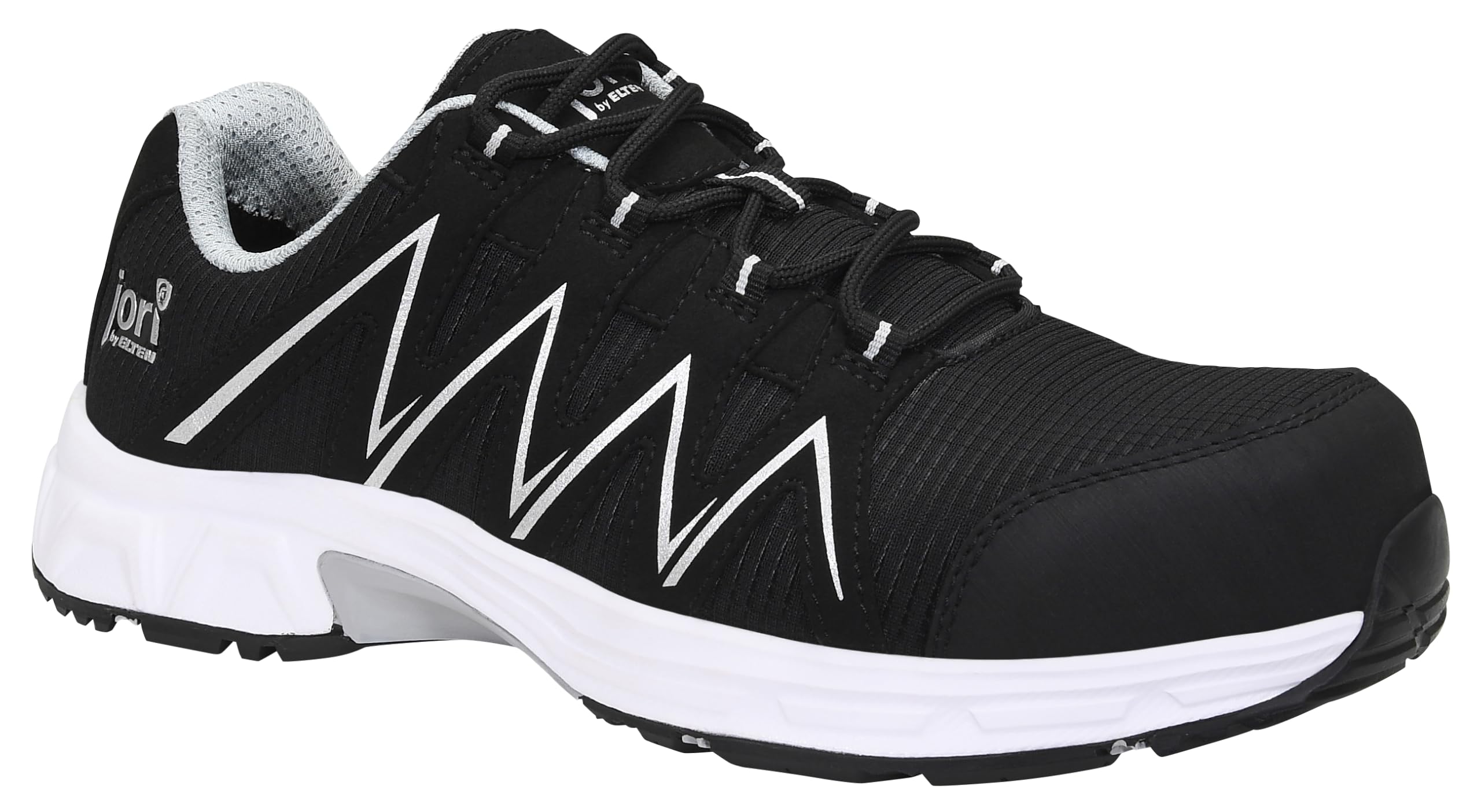ELTEN Jori półbuty ochronne jo_Speedy Black-Silver Low ESD S3 (oddychające, ochrona przed przebiciem, z tworzywa sztucznego, antypoślizgowe, lekkie), czarny, 46 EU