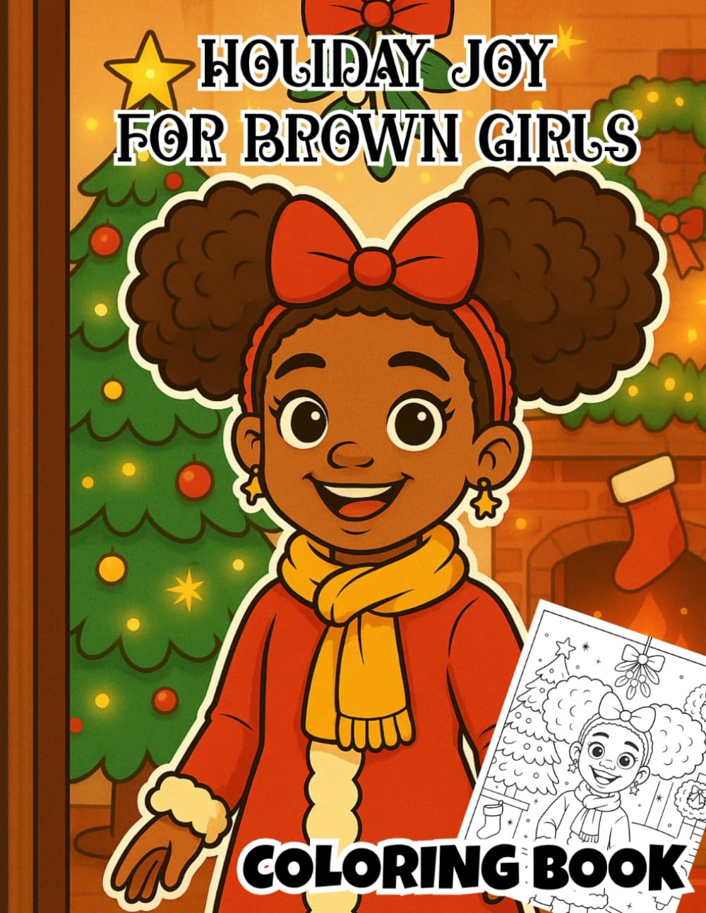 Holiday Joy for Brown Girls Coloring Book: Christmas Coloring Book, Celebrating Diversity, Natural Hair & Joyful Winter Fun; Empowering girls coloring ... Holiday scenes with Representation for kids