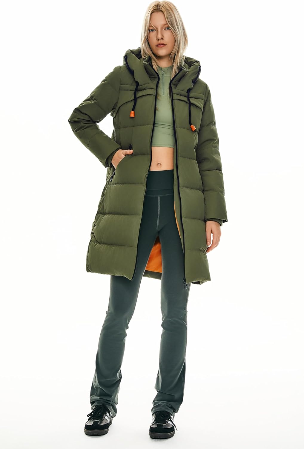 Orolay Women's Thickened Winter Down Coat Hooded Puffer Long Jacket with Pocket - Image 6