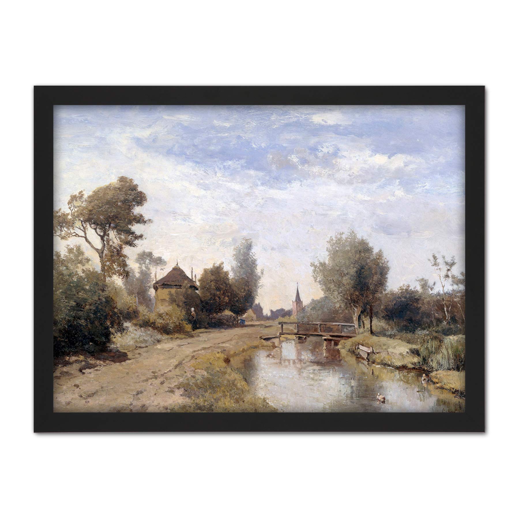 Artery8 Paul Gabriel Landscape Near Kortenhoef Painting Artwork Framed Wall Art Print 18X24 Inch