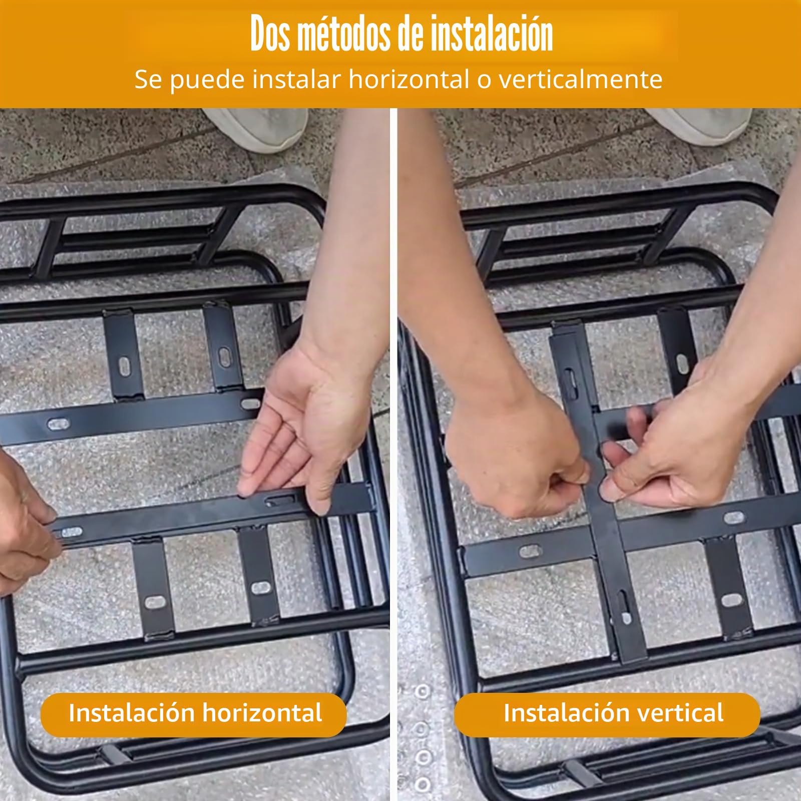 Cesta Trasera Grande para Bicicleta y Vehículos Eléctricos - Marco de Hierro, Multifuncional, Extraíble, de Metal (1 Pieza)