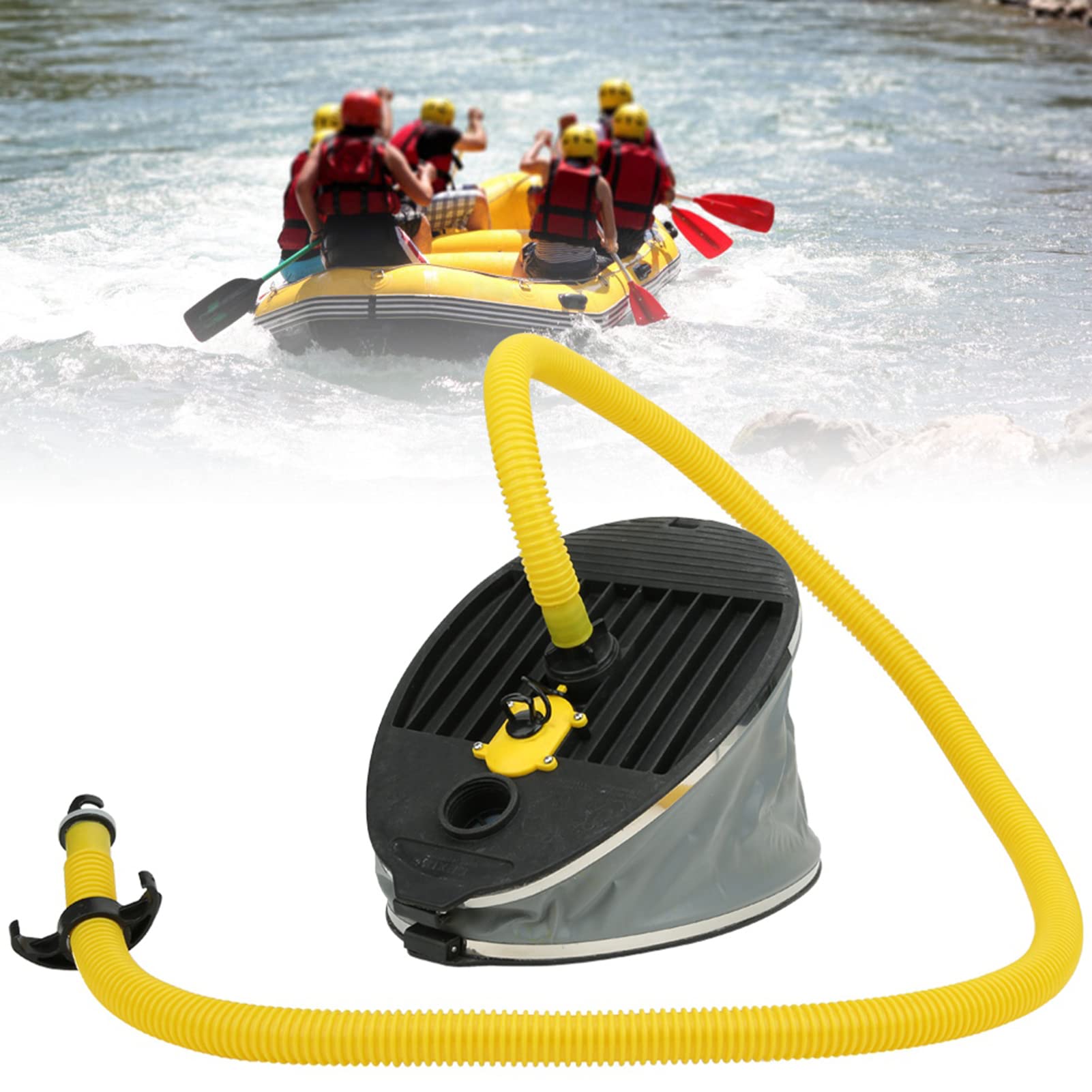 Pompa a Pedale per Barca Ad Alta Pressione da 10 Litri Pompa Ad Aria Gonfiabile Portatile per Gommone per Canoa Kayak