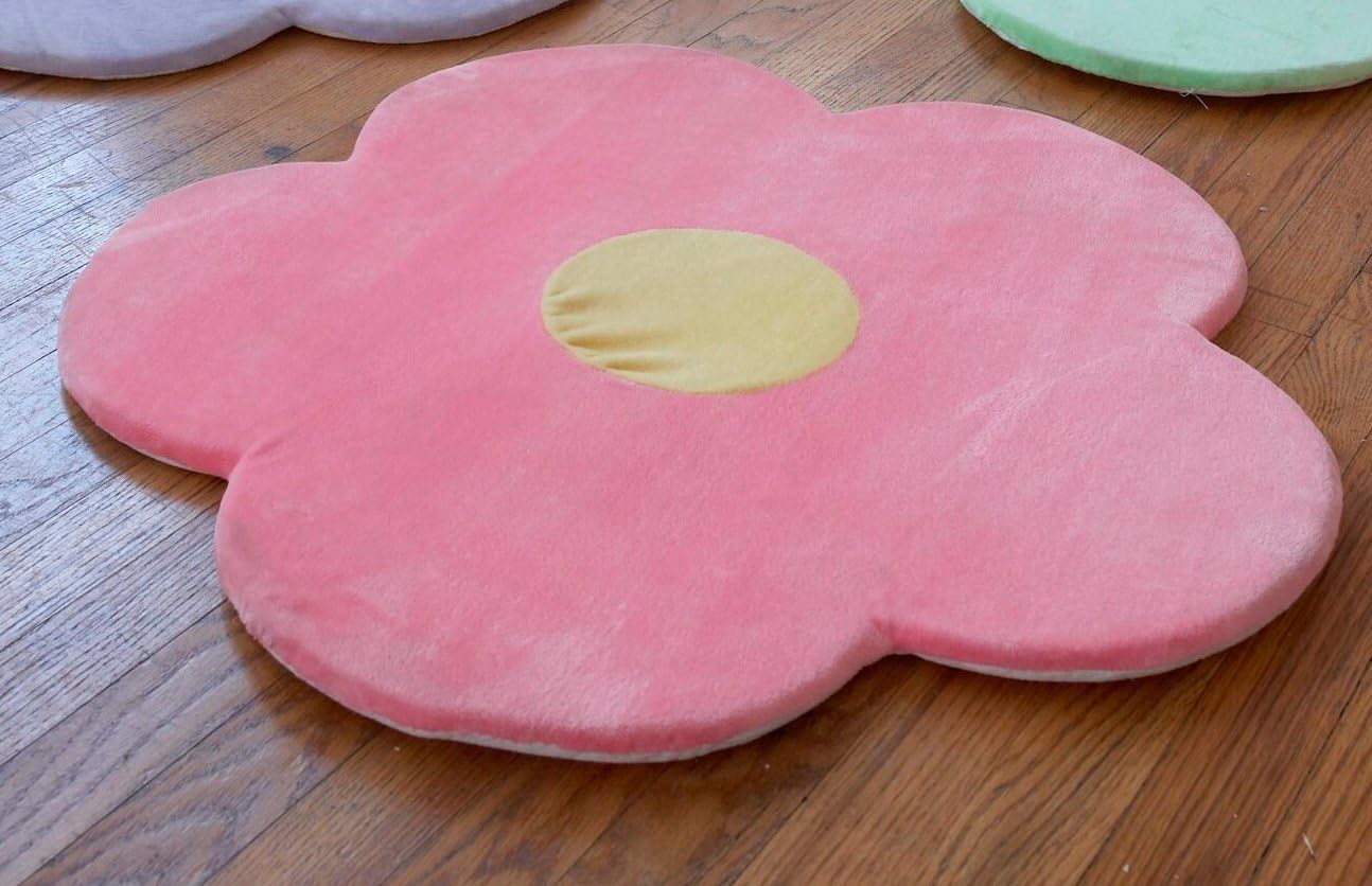 Pink Flower Area Rug for Kids Girls Room, Girls Area Rugs, Girls Room & Baby Nursery Floor Rugs, Kids Room Decorative 25" Daisy Flower Pink Rug Mat