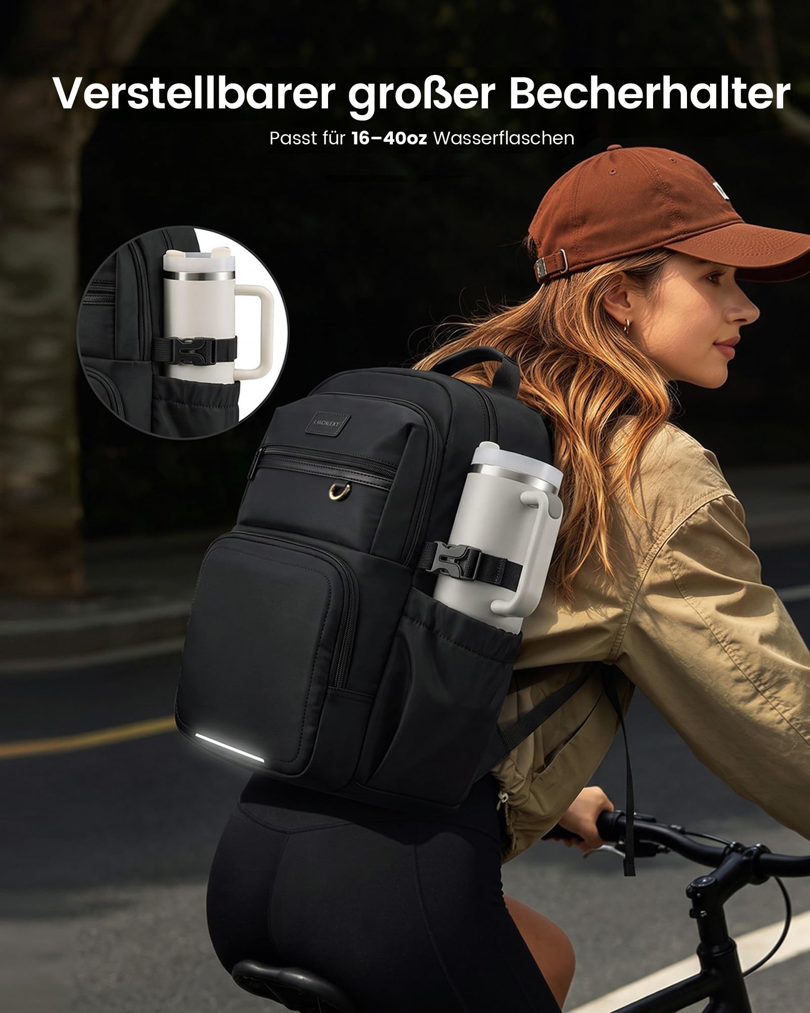 LOVEVOOK Rucksack Damen, 17,3 Zoll Laptop Schulrucksack Arbeitsrucksack