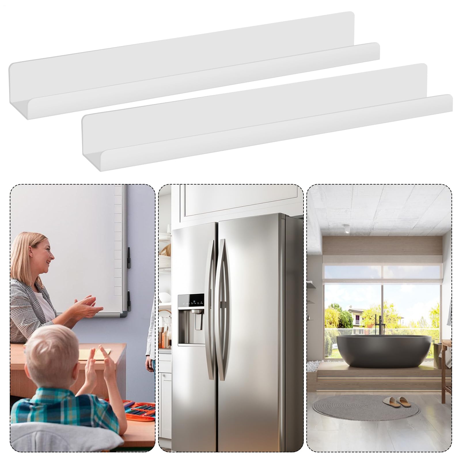 Magnetyczna Półka Na Książki Do Tablicy 2 Sztuki Akrylowe Panele