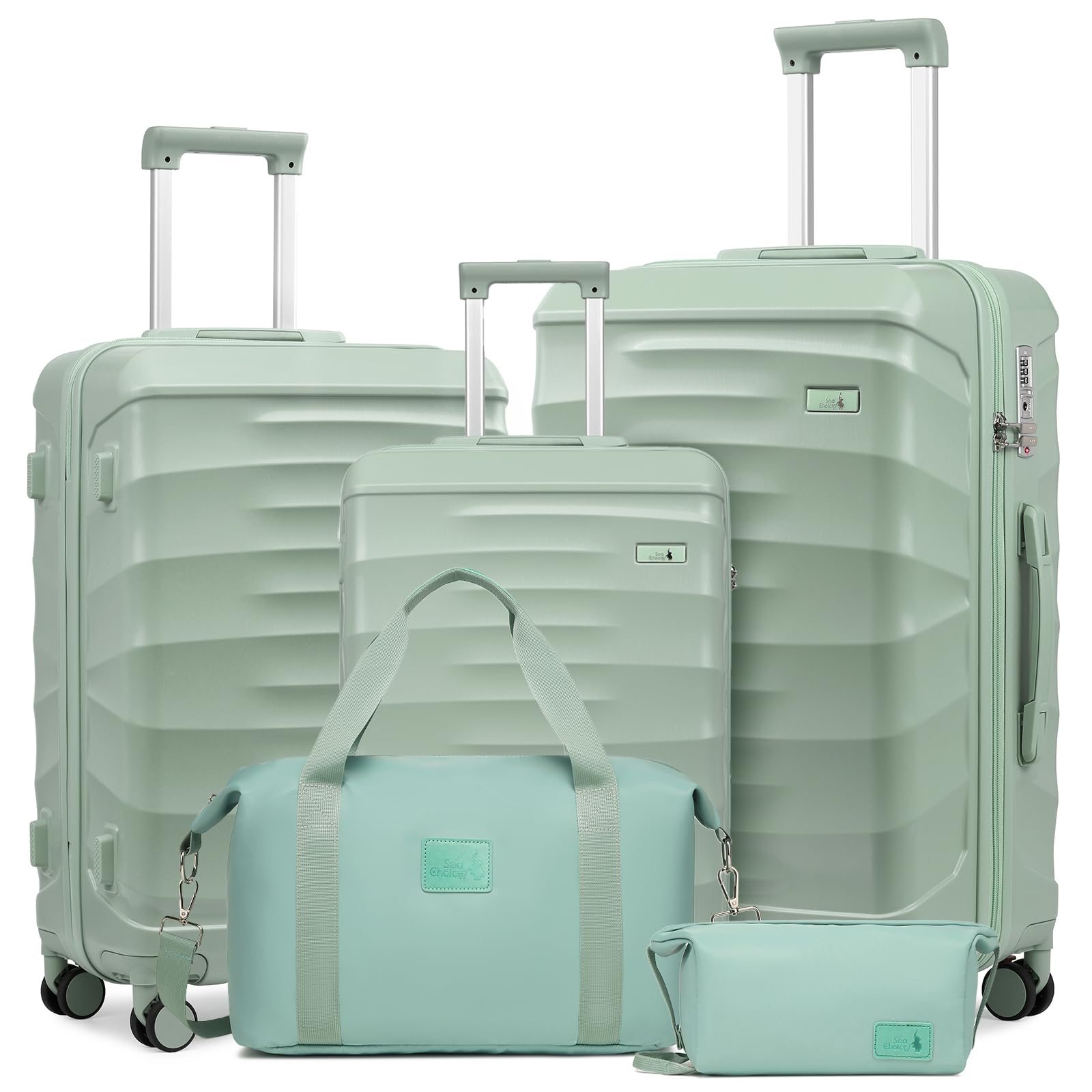 Sea choice Set di Valigie da 3 pezzi 20/24/28 Valigia da Cabina Valigia da cabina leggera in ABS Rigido con chiusura lampo YKK 8 Ruote Girevoli