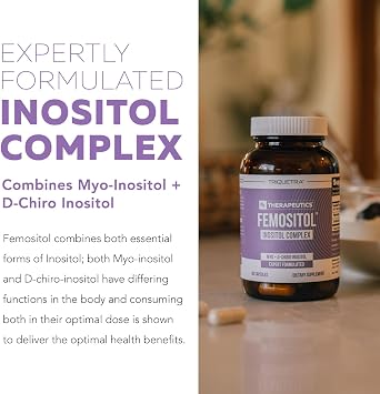 Femositol Myo-Inositol & D-Chiro Inositol Complex Supplement - Clinically Validated 40:1 Ratio (Vitamin B8)| Hormonal Balance & Healthy Ovarian Function Support (90 Capsules 30 Servings)