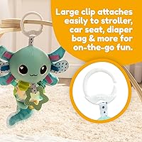 Vista 5 de Lamaze Alise The Axolotl - Juguete de clip para asiento de coche y cochecito - Juguetes de asiento de automóvil arrugados y juguetes para cochecito