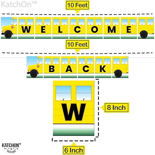 Miniatura 3 de KatchOn, Cartel de bienvenida de regreso grande, 10 pies, sin bricolaje Letrero de bienvenida de autobús escolar Cartel de bienvenida de regreso