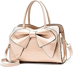 NICOLE & DORIS Sac à Main Femme Tendance en Cuir Verni - Chic Bandoulière Fille Mignon Messenger Kaki