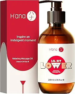 H'ana Relaxing Massage Oil - 6.76 Fl Oz - 100% Pure Natural for Vanilla Body Spa Quality, Calming, Sore Muscle Massage Oil with Moisturizing - Men and Women