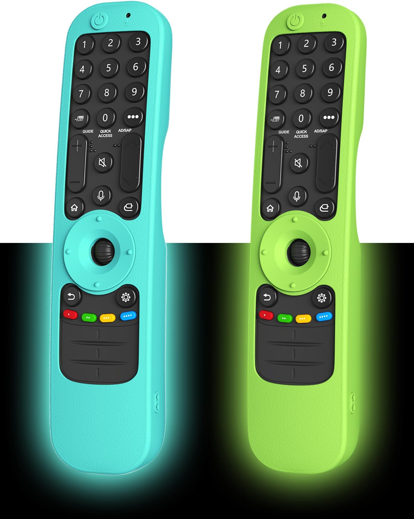 [Pack of 2-Glow] Shockproof Case for LG MR24GN MR24GA MR23GN MR23GA MR22GN MR22GA AN-MR21GA Remote Control, Anti-Slip Protective Cover for LG 2021-2024 Magic Remote Case Sleeve Holder Protector Skin