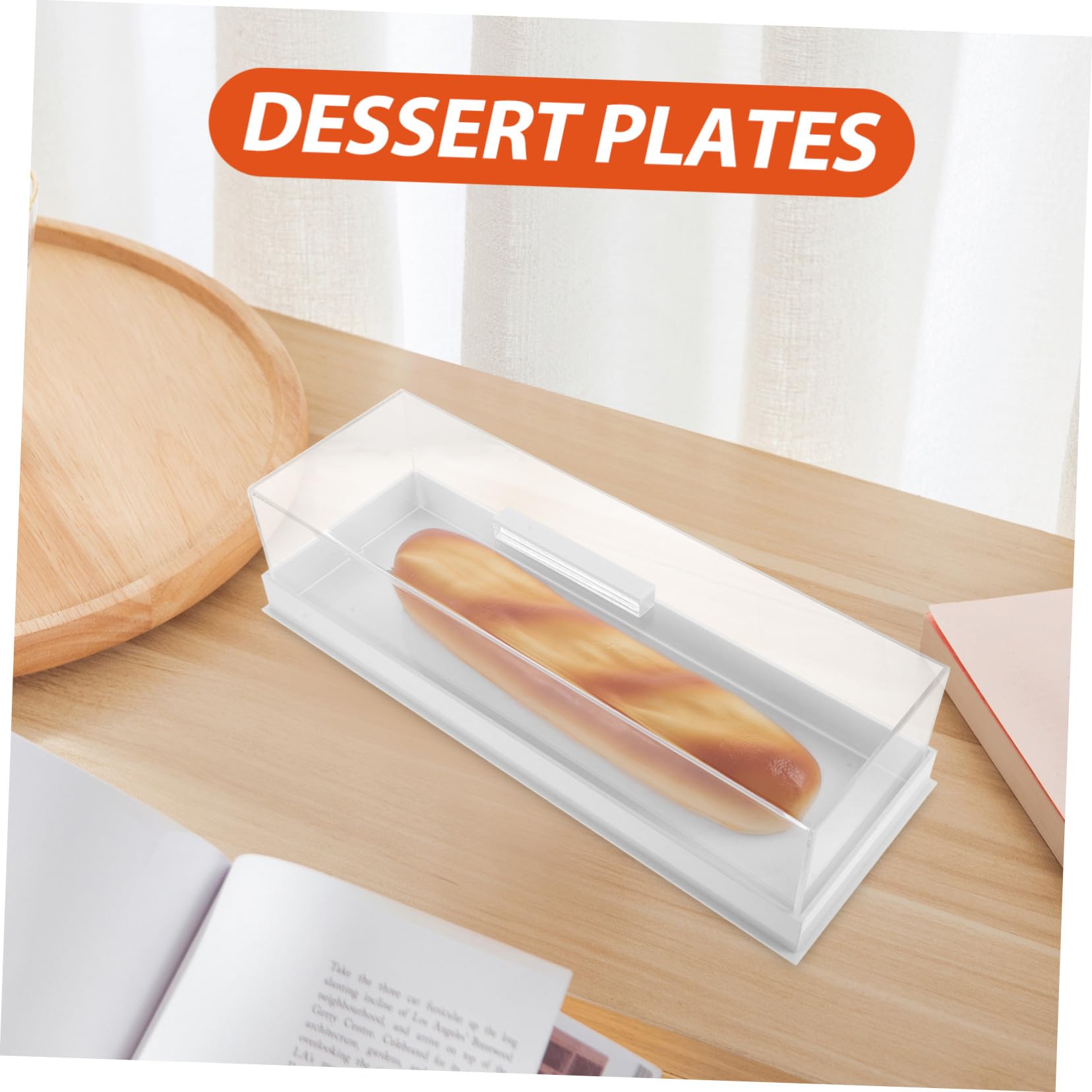 Zerodeko Caja de Presentación Rectangular para Pasteles con Bandeja de Acrílico Tapa para Tartas Soporte Transparente para Postres para Cafetería y Hogar