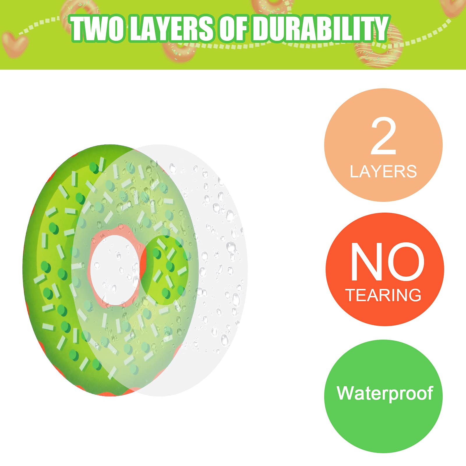 Tenare 50-Pack Donut Bulletin Board Cutouts - Colorful Cardboard Decorations With Glue Dots For Classroom, Party - View #2