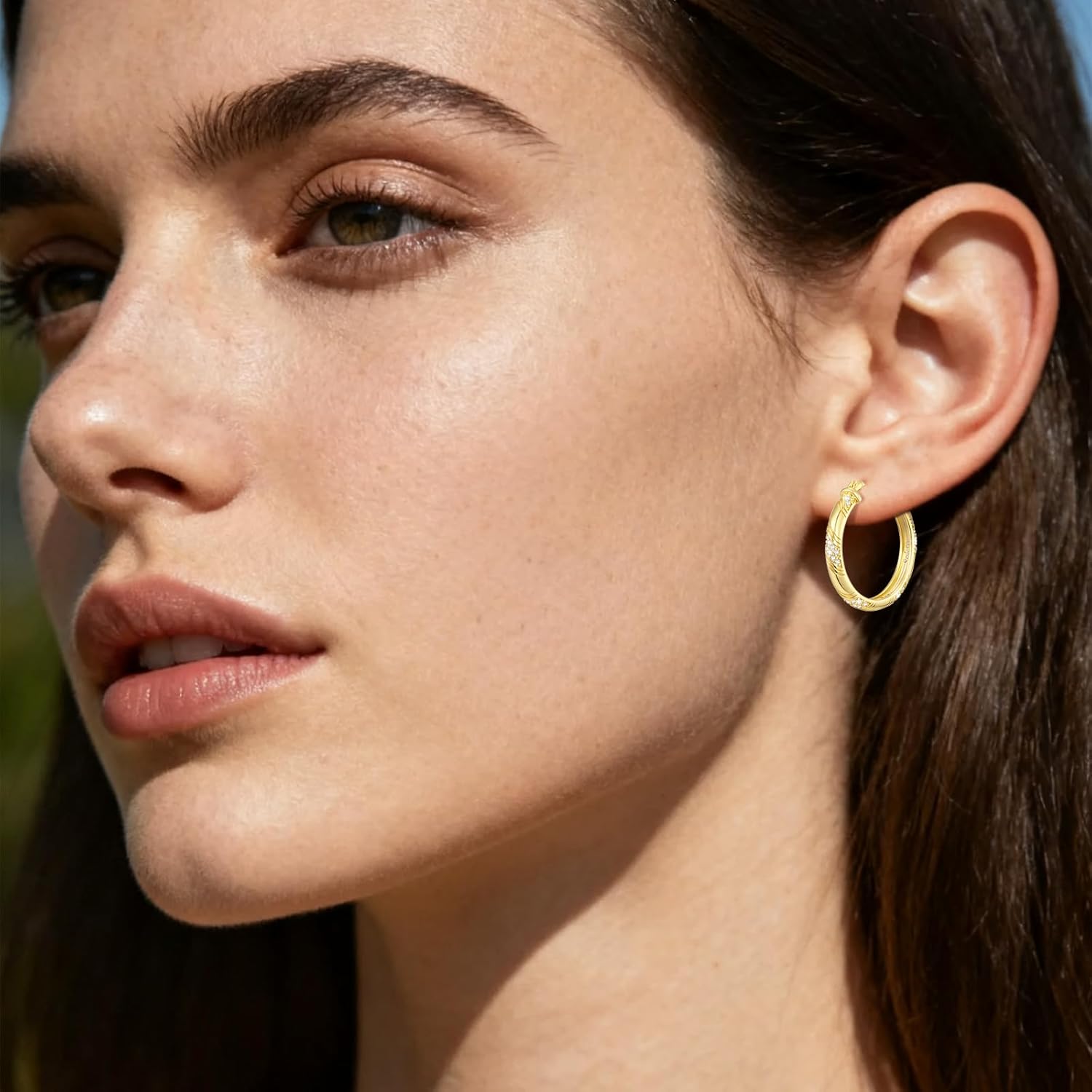 14K Gold Hoop Earrings 14K Gold Earrings for Women 20/25/30/35 Gold Hoop Earrings Jewelry - Image 2