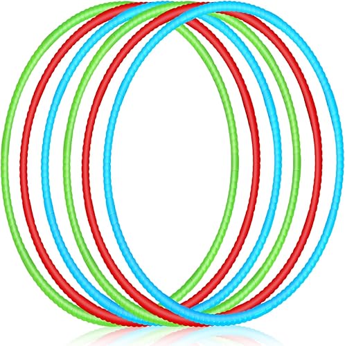 Miniatura 10 de Sratte 12 aros de juguete desmontables y ajustables para niños, anillo de ejercicio de color, círculo de plástico para niños y adolescentes,