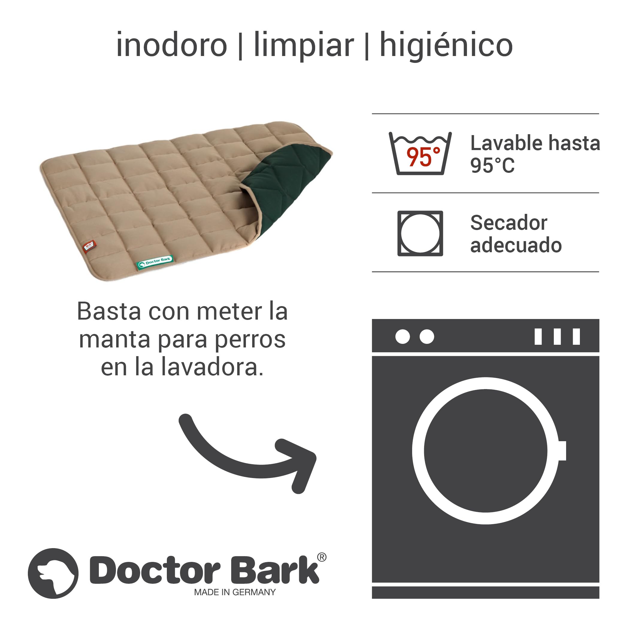 Doctor Bark Manta de Perros, Robusto, Lavable a 95 ° C - Disponible en Diferentes tamaños y Colores