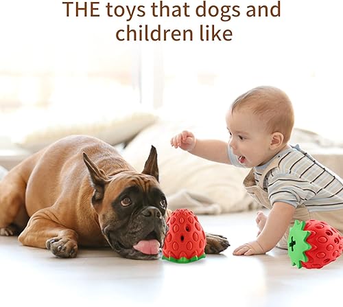 Miniatura 3 de Juguete masticable con sabor a fresa para masticadores agresivos, cepillo de dientes para perros, juguete interactivo para perros pequeños y medianos