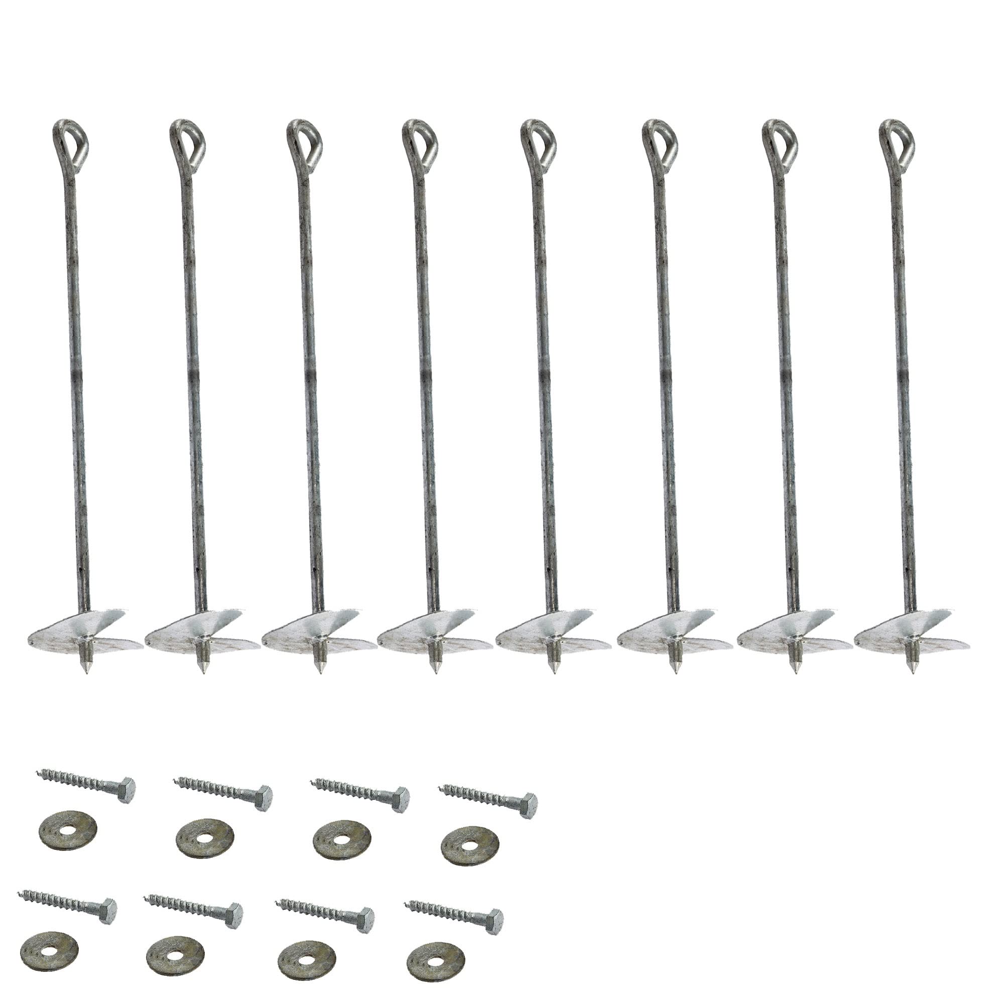 HOQ Bodenanker-Set 8 Erdanker Grundanker für Spielgeräte Spieltürme Schaukeln Eindrehanker 50 cm