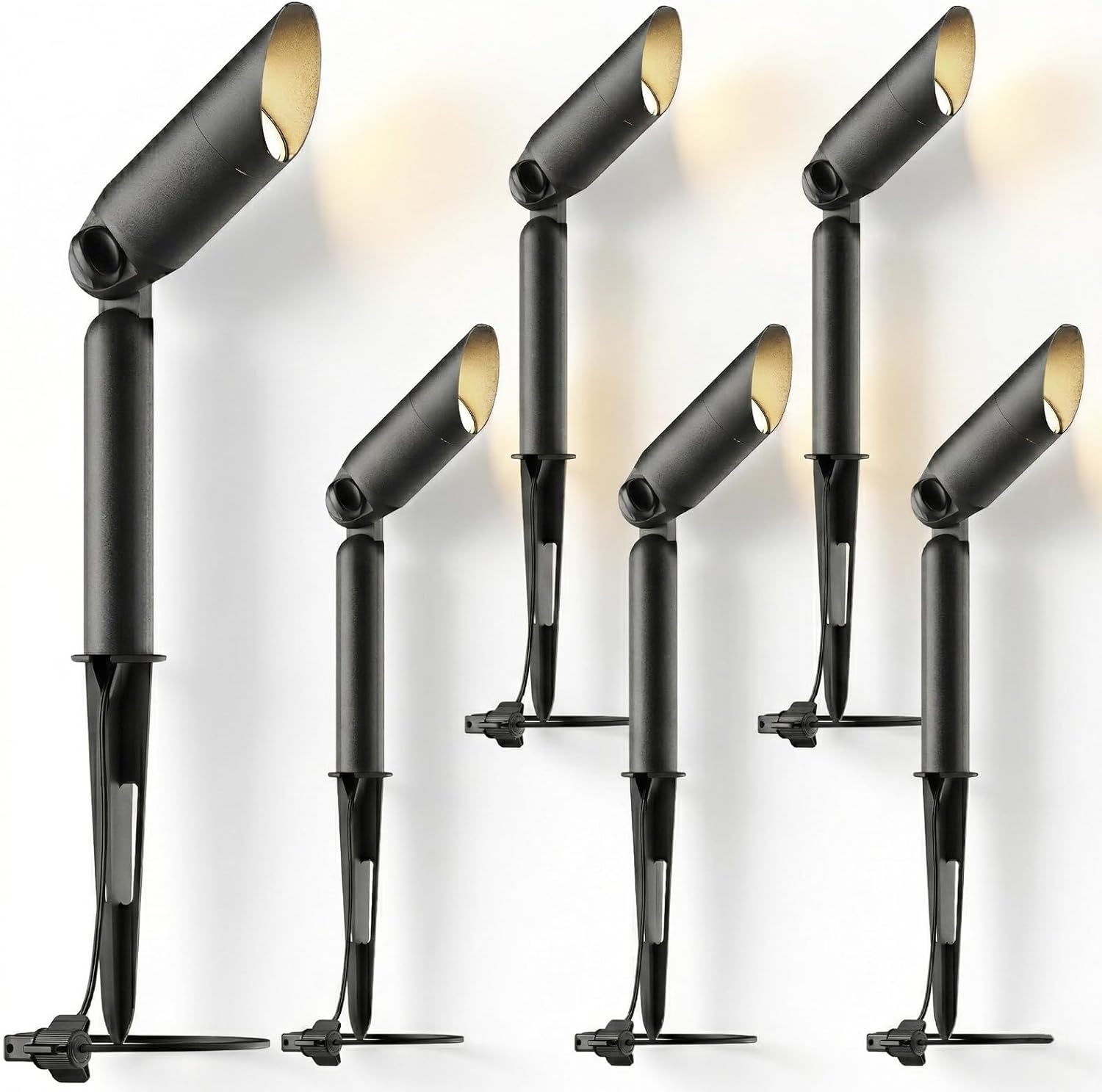 GOLDEN STAR Low Voltage Landscape Light 3W 100Lumen 12V Outdoor Spotlights LED Landscape Lighting 3000K Warm White Flood Lights 6Pack with Metal Stake & Connector for Walls Trees Yard Garden Tree