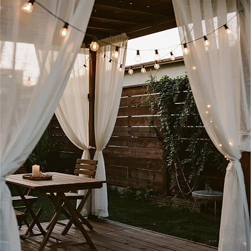 Miniatura 20 de RTTY Tira de luces LED G40 para exteriores de 150 pies, con 75 bombillas de globo de plástico, inastillables, impermeables, conectables, para colgar