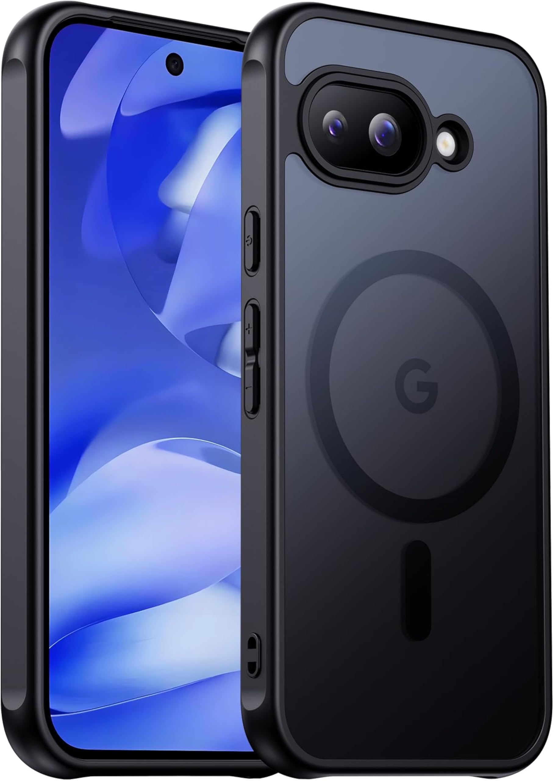 magnetic case cover compatible with google pixel 10a (translucent black with magsafe, google pixel 10a)