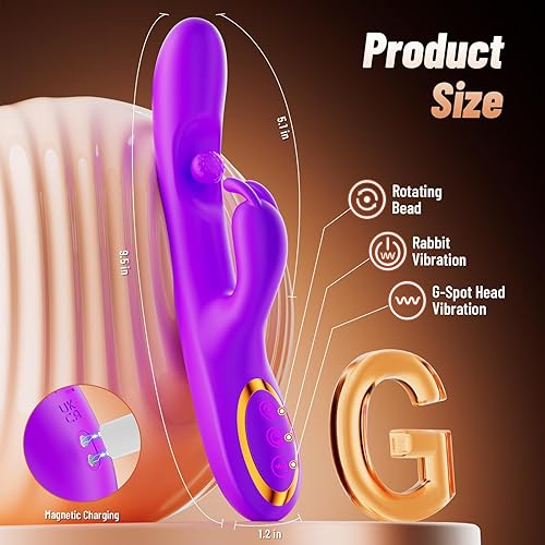 Miniatura 8 de Juguetes sexuales con vibrador de punto G, 3 en 1, juguetes sexuales para adultos, vibradores de rotación de 360° con 10 frotamientos, 7 vibradores