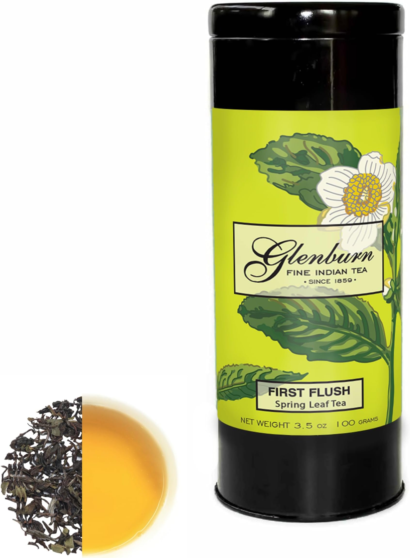 Glenburn Darjeeling First Flush Tea –100g Premium Whole Leaf Tin | Fresh Citrus & Peach Notes, Early Spring Harvest, Rich Aroma, Loose Leaf Black Tea, Direct From Estate