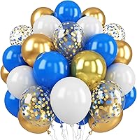 Vista 10 de Juego de 60 globos de color morado y blanco para cumpleaños de niñas, temática de princesa con confeti dorado, globos de látex de 12 pulgadas