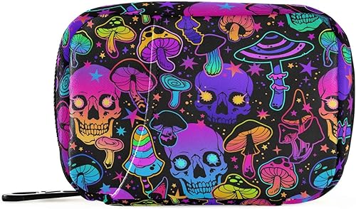 Miniatura 33 de Pastillero de caracol, hongo, hojas de palma, 7 días, pastillero, bolsa organizadora de píldoras de viaje con cremallera, portátil, semanal