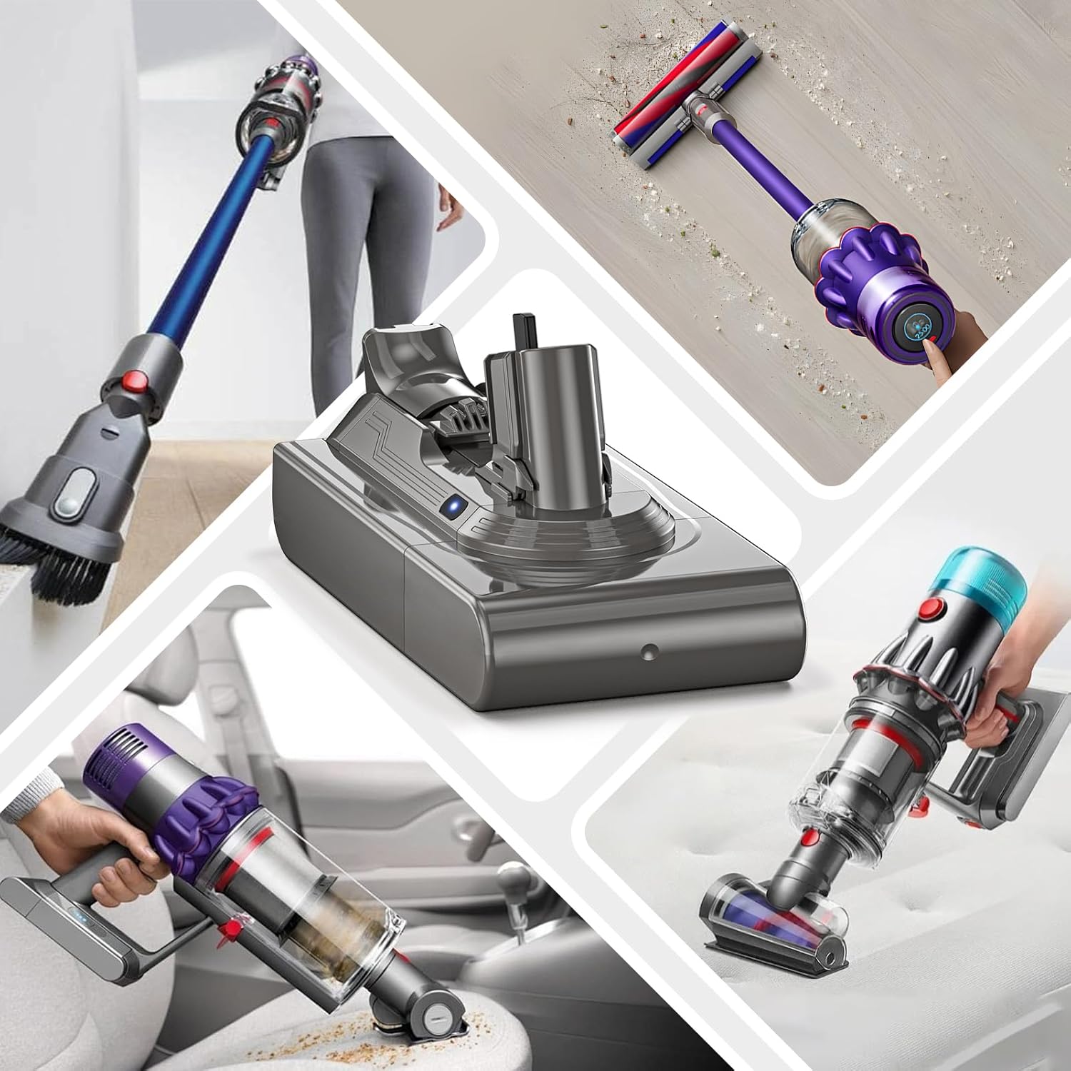 8000mAh V11 Battery Replacement Compatible with Dyson V15 Button Click in Installation Style Battery V11 Extra/Absolute/Animal/Outsize/V15/SV15/SV16 970425-01 Vacuum Cleaner (Not for Screw-in Models)