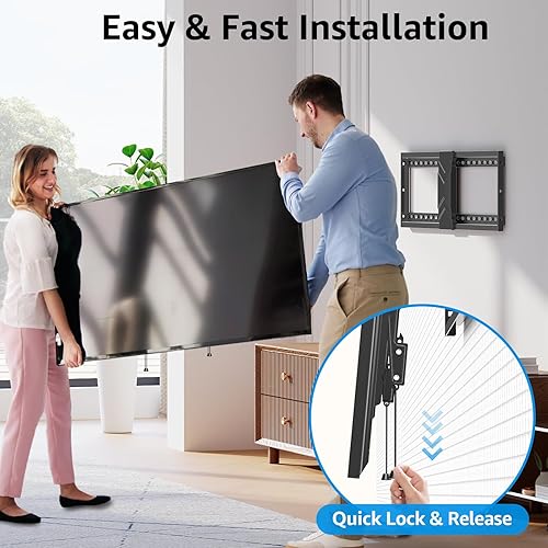 Miniatura 9 de MOUNTUP Soporte de pared para TV inclinable para la mayoría de televisores de 37 a 84 pulgadas, soporte de TV con ajuste de nivel, perfil bajo,