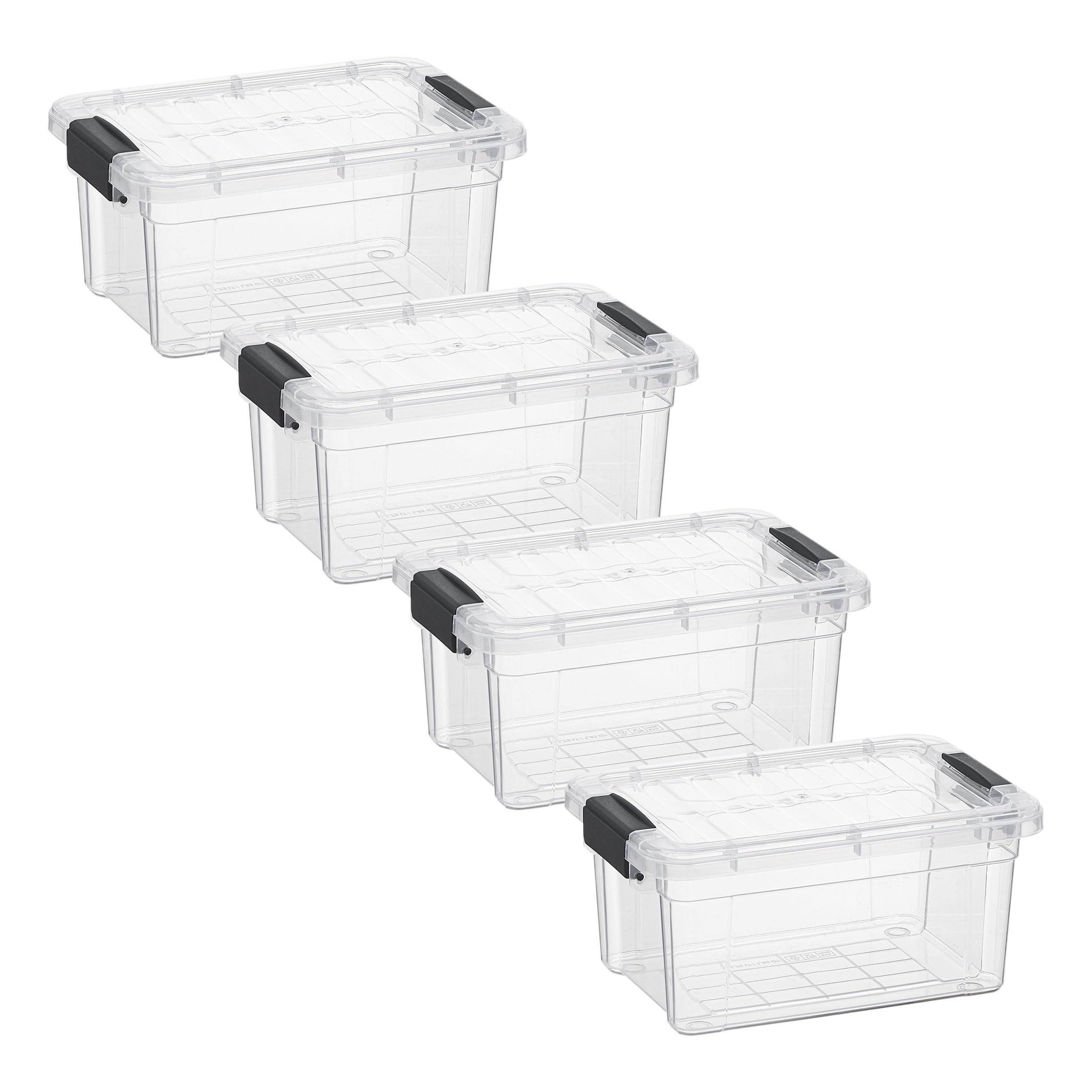 Superio 1.85 Quart Clear Plastic Storage Boxes with Lids, Stackable Organizer Containers, BPA-Free Storage Bins for Home, Office, School &amp; Dorm, 4 Pack