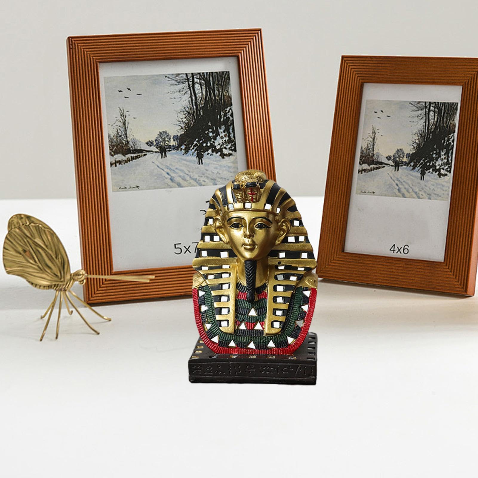 エジプト　ファラオの鏡　ミラー　工芸品　守り神 Amazon.co.jp: エジプトのファラオ像、樹脂エジプト神の像 | エジプト