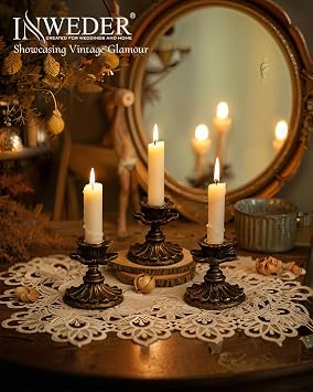 Vintage Candlestick Holders: 2 Pcs Taper Candle Holder