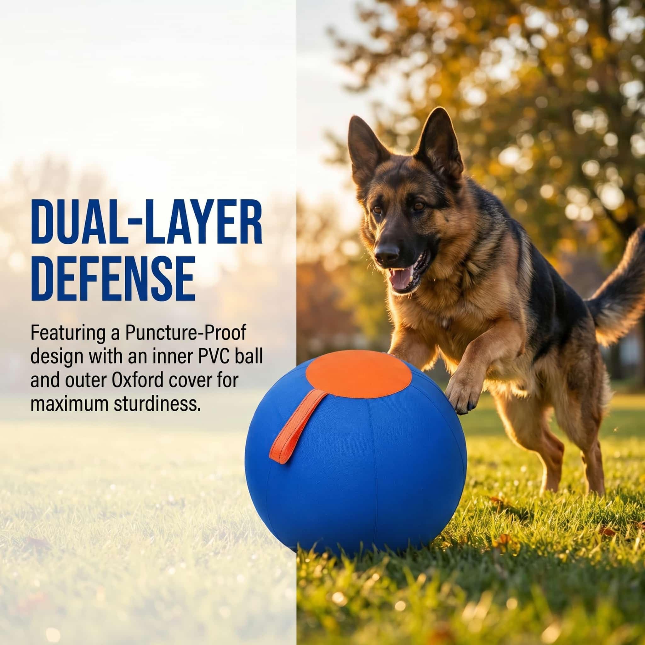 Navea Pelota de pastoreo para perros, pelota gigante para Border Collies, bola de pastoreo extra grande duradera para ejercicio al aire libre y estimulación mental (B, 65 cm)