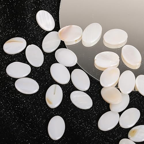 Miniatura 5 de Cuentas Rondelle de concha natural para hacer joyas, cuentas sueltas para hacer pulseras, collares, joyas (azul) (elipse)