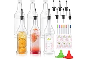 12 Pcs Long Neck Bottles - 32 oz Plastic Restaurant Style Coquito Bottles