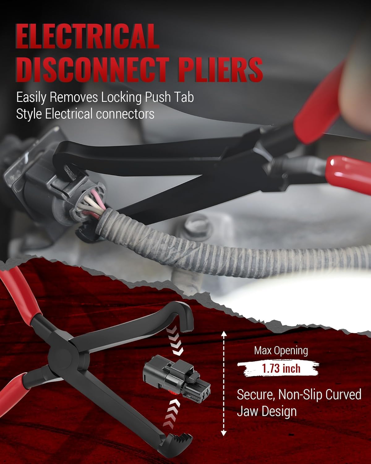 Reywoo Fuel Line Pliers Set, 7 pc Disconnect Set with Fuel Line/Hose Clamp/Removal Pliers, Electrical Disconnect/ 30° Push Pin Tools, Trim Panel Clip Remover & 9" Filter Caliper