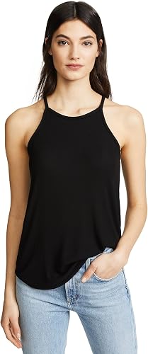 Splendid Women's Rib Halter Tank, Black, L