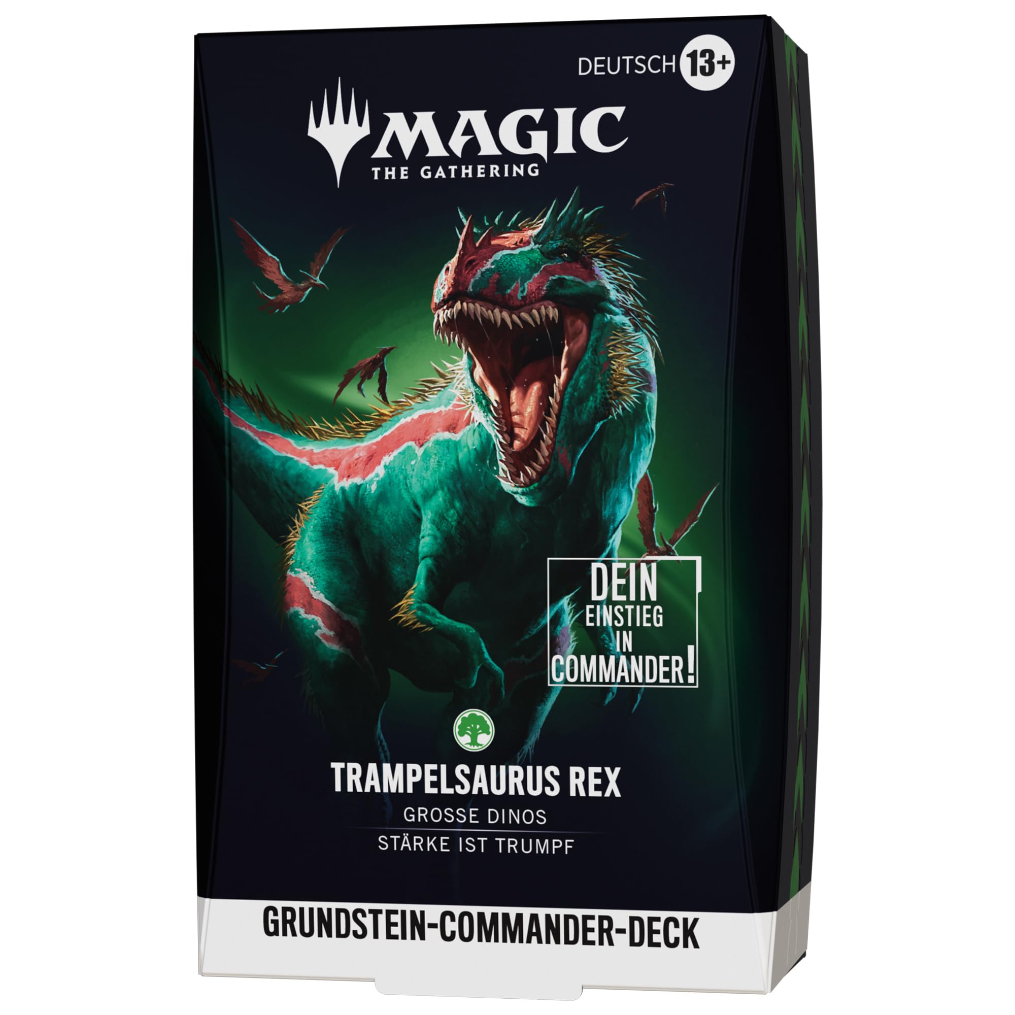 Magic: The Gathering Grundstein Commander-Deck – Trampelsaurus Rex | Deck mit 100 Karten + Zubehör (Deutsche Version)